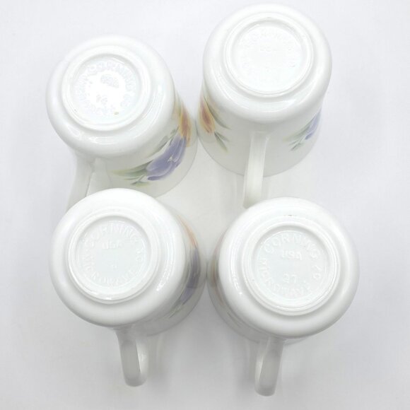 Corning Corelle Charming Summer Blush Coffee Tea Cups Mugs Pansies Flowers 8 oz. - Picture 6 of 8